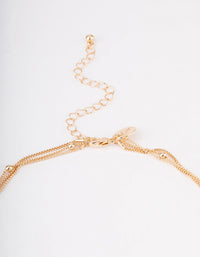 Gold Organic Circle Disc Triple Row Necklace - link has visual effect only