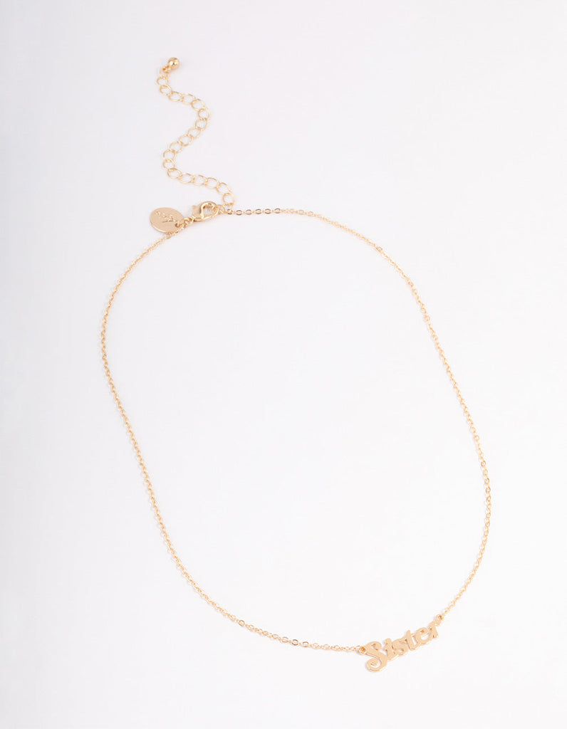 Gold Sister Pendant Necklace