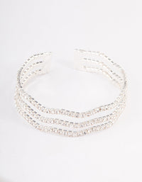 Silver Diamante Wave Cupchain Cuff Bangle - link has visual effect only