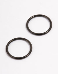 Black Coated Surgical Steel Fine Sleeper Earrings 8mm - link has visual effect only