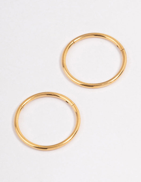 Gold Plated Surgical Steel Fine Sleeper Earrings 10mm