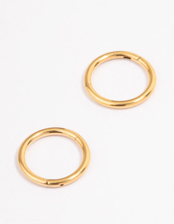 Gold Plated Surgical Steel Fine Sleeper Earrings 6mm