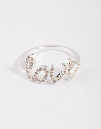 Silver Plated Love Script Ring - link has visual effect only