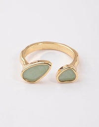 Gold Plated Double Stone Open Ring - link has visual effect only