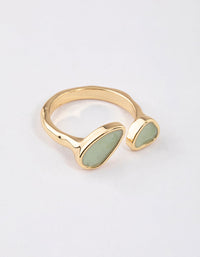 Gold Plated Double Stone Open Ring - link has visual effect only