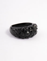 Coated Black Pebble Stone Ring - link has visual effect only