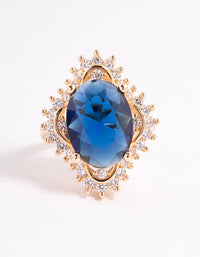 Gold Large Oval Frame Ring - link has visual effect only