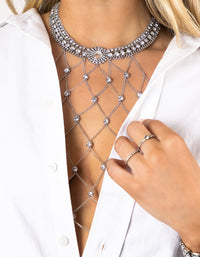 Rhodium Diamante Open Chain Choker - link has visual effect only