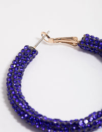 Coated Blue Crystal Wrapped Hoop Earrings - link has visual effect only
