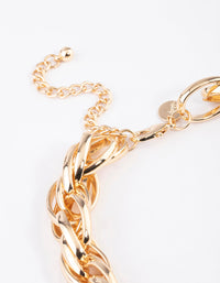Gold Multi Ring Chain Necklace - link has visual effect only