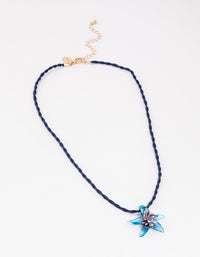 Blue Glass Flower Necklace - link has visual effect only