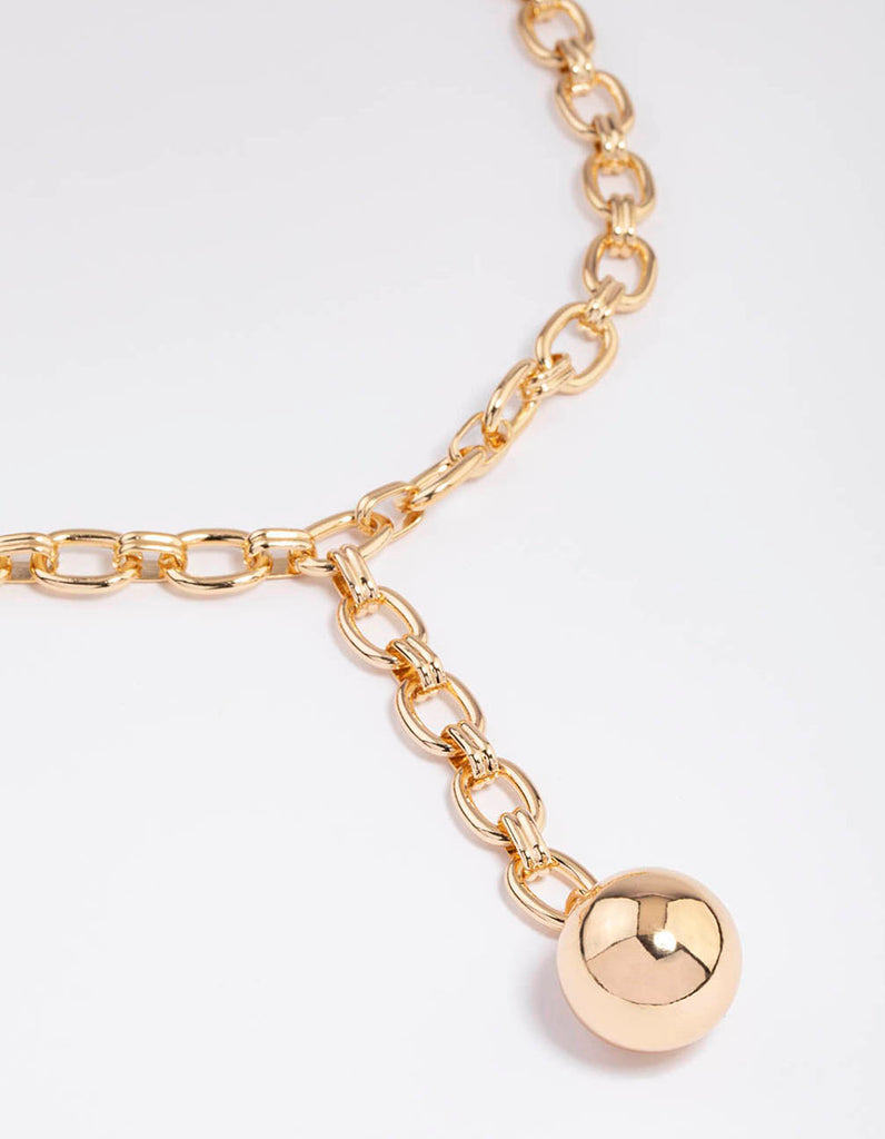 Gold Round Disc Necklace
