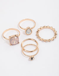 Gold Textured Shape Ring Pack - link has visual effect only