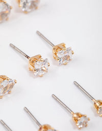 Gold Diamante Earring Set 6-Pack - link has visual effect only