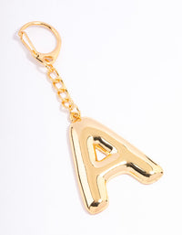 Gold Plated Letter 'A' Initial Key Ring - link has visual effect only