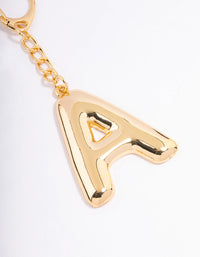 Gold Plated Letter 'A' Initial Key Ring - link has visual effect only