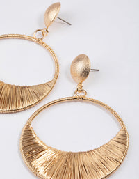 Gold Half Round Threader Wrap Drop Earrings - link has visual effect only