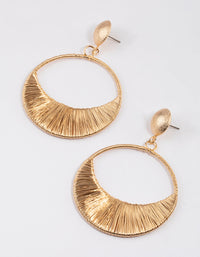 Gold Half Round Threader Wrap Drop Earrings - link has visual effect only