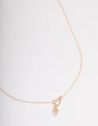 Rose Gold Heart Threader Necklace - link has visual effect only