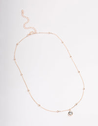 Rose Gold Diamante Satelite Chain Necklace - link has visual effect only