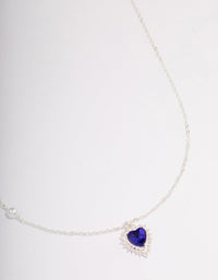 Silver Diamante Heart & Pearl Necklace - link has visual effect only