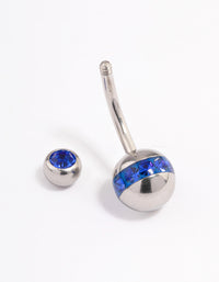 Surgical Steel Bezel & Sphere Belly Ring - link has visual effect only
