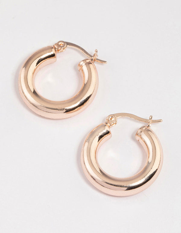 Rose Gold Simple Circle Hoop Earrings