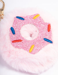 Kids Pink Fabric Donut Key Ring - link has visual effect only