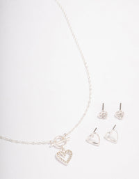 Silver T&O Heart Jewellery Set - link has visual effect only