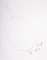 Silver T&O Heart Jewellery Set - link has visual effect only