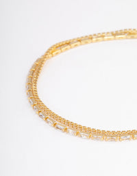 Gold Plated Dainty Baguette Cupchain Bracelet - link has visual effect only