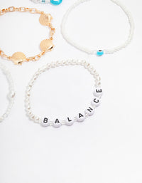Gold Balance Shell Bracelet 5-Pack - link has visual effect only