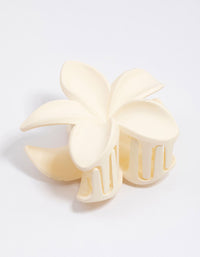 Plastic White Tropical Flower Claw Clip - link has visual effect only