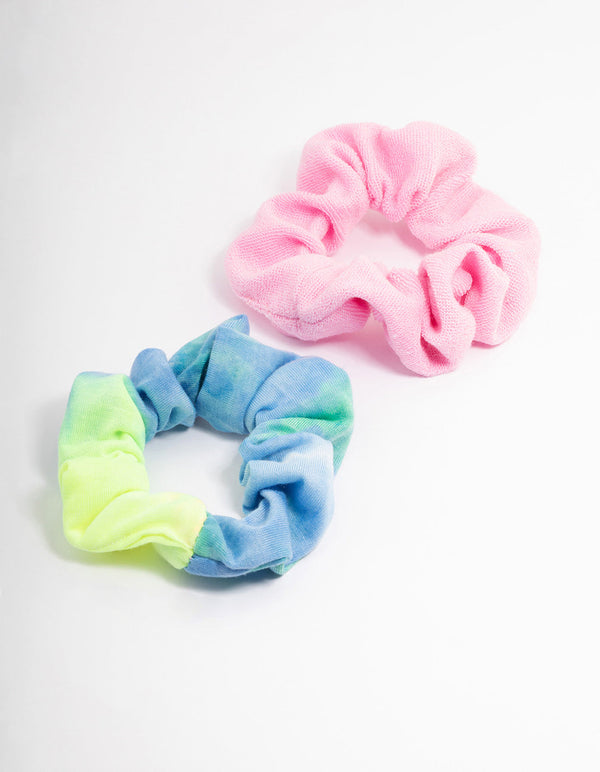 Fabric Tie Dye Scrunchie Pack