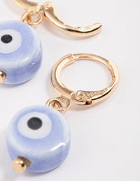 Gold Mini Evil Eye Huggie Earrings - link has visual effect only