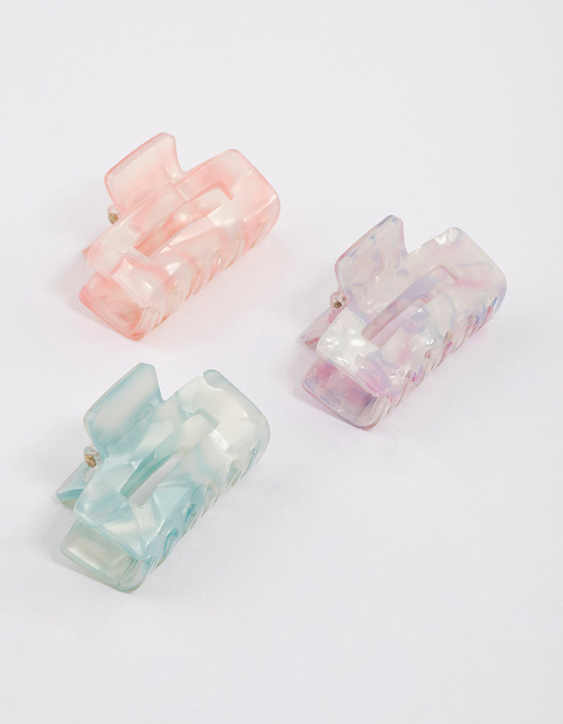 Acrylic Pastel Mini Rectangular Claw Clip Pack