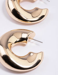 Gold Organic Thick Hoop Earrings - link has visual effect only
