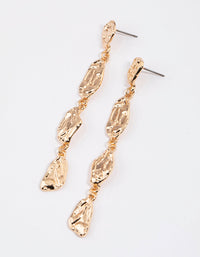 Gold Hammered Organic Drop Earrings - link has visual effect only