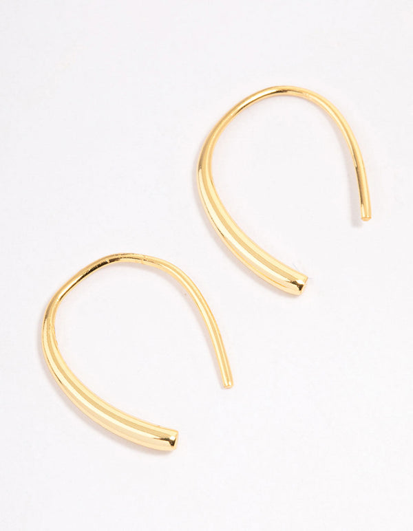 Gold Plated Sterling Silver Wishbone Threader Earrings