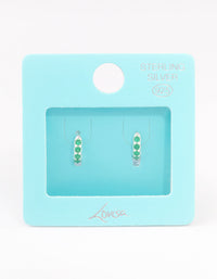 Sterling Silver Cubic Zirconia Basic Huggie Earrings - link has visual effect only