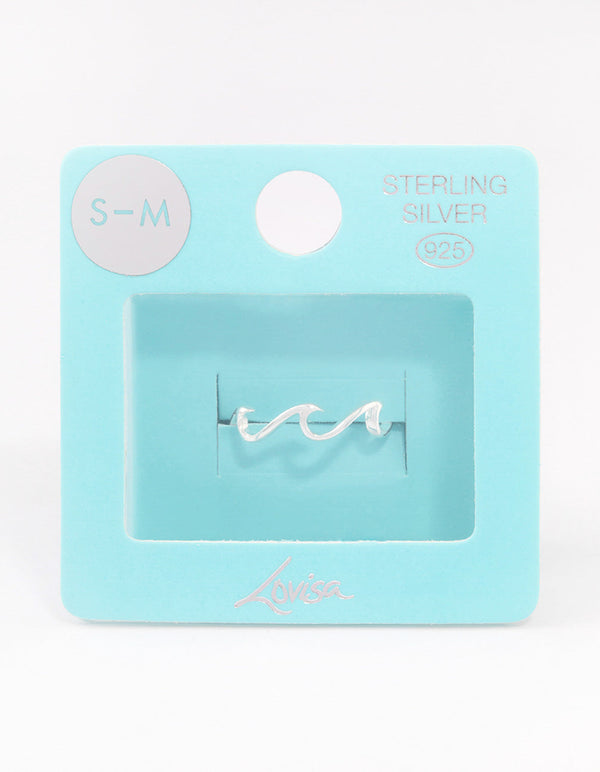 Sterling Silver Ocean Wave Ring