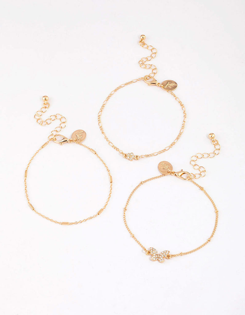 Gold Pretty Butterfly Bracelet Pack