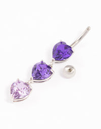 Surgical Steel Graduating Heart Ombre Belly Ring - link has visual effect only