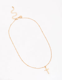 Gold Classic Cross Ball Chain Necklace - link has visual effect only