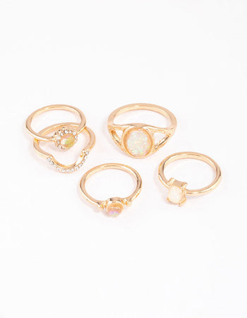 Gold Pretty Opal Ring Pack