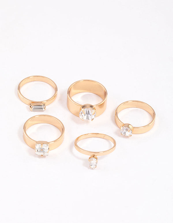 Gold Mixed Shape Clean Ring Pack