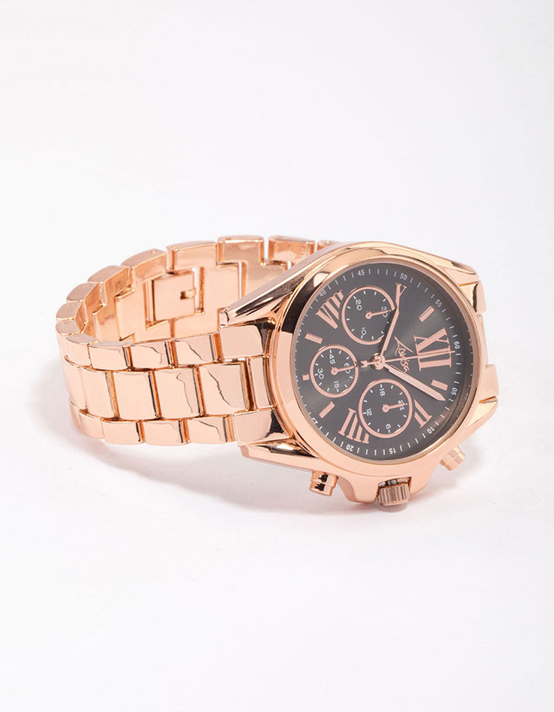 Rose Gold Coloured Chunky Triple Crown Watch