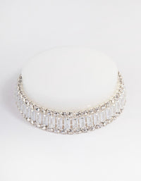 Silver Plated Cubic Zirconia Round & Baguette Bracelet - link has visual effect only