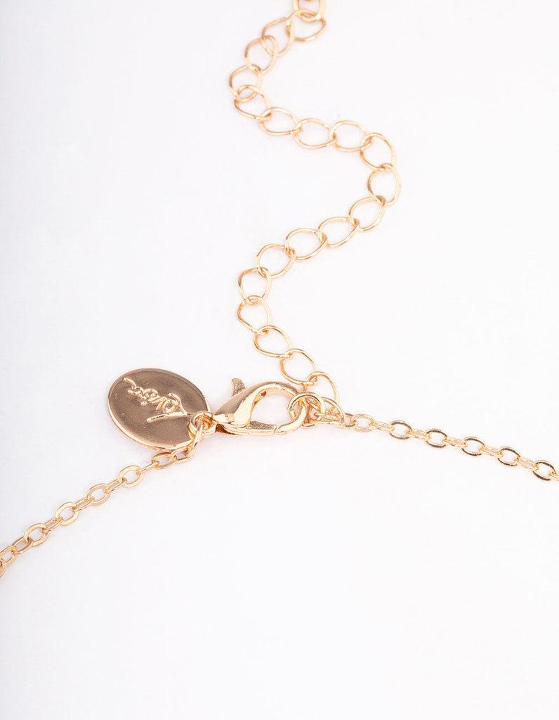 Gold Clear Quartz Snake Wrap Shard Necklace