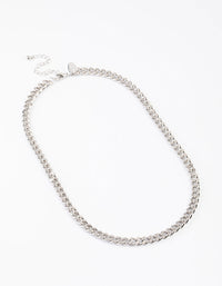 Rhodium Classic Curb Chain Necklace - link has visual effect only